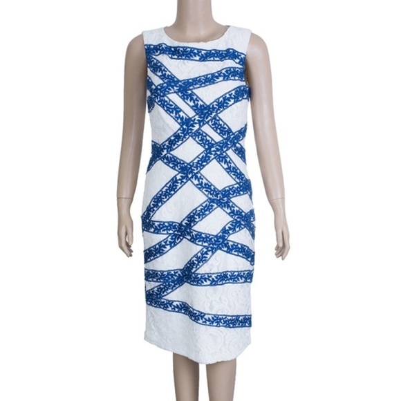 Tadashi Shoji White Lace Shift Cocktail Dress Size 14 - Picture 1 of 5